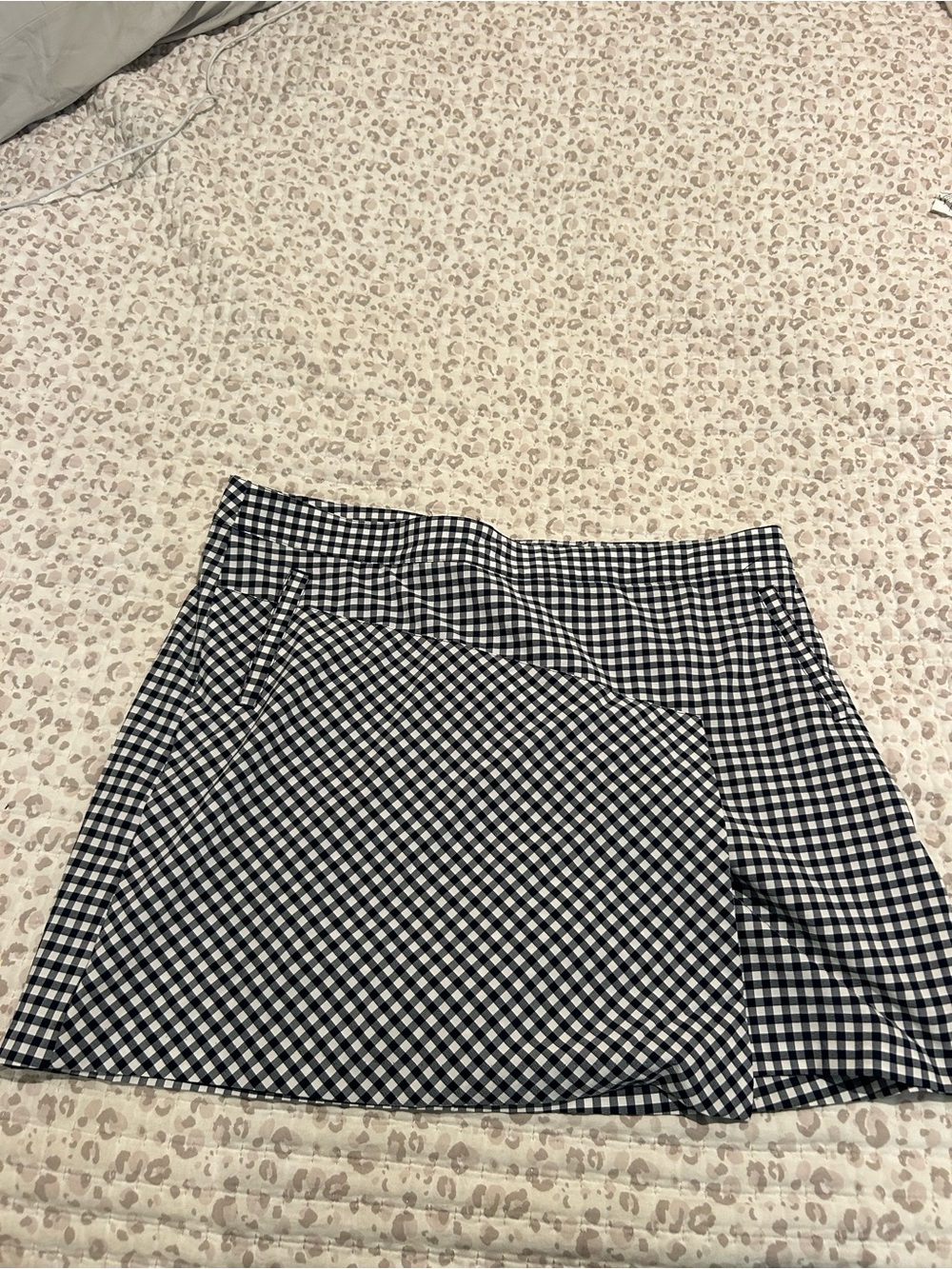 Lady Hagen Black and White Gingham Asymmetrical Wrap Skirt